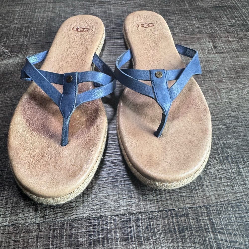 UGG Women's Navy and Tan Sandals